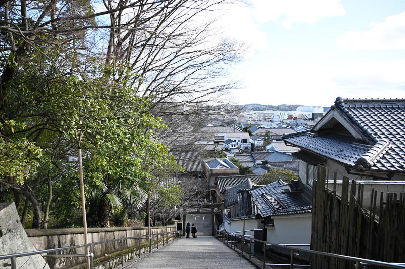 倉敷美観地区を一望できる阿智神社からの眺め